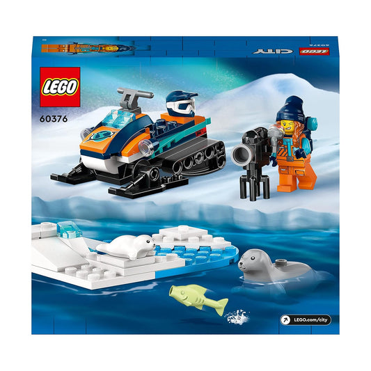 LEGO City Arctic Explorer Snowmobile Toy Set 60376 for Kids | 70 Pieces (Box Condition Damaged, Product Fine)
