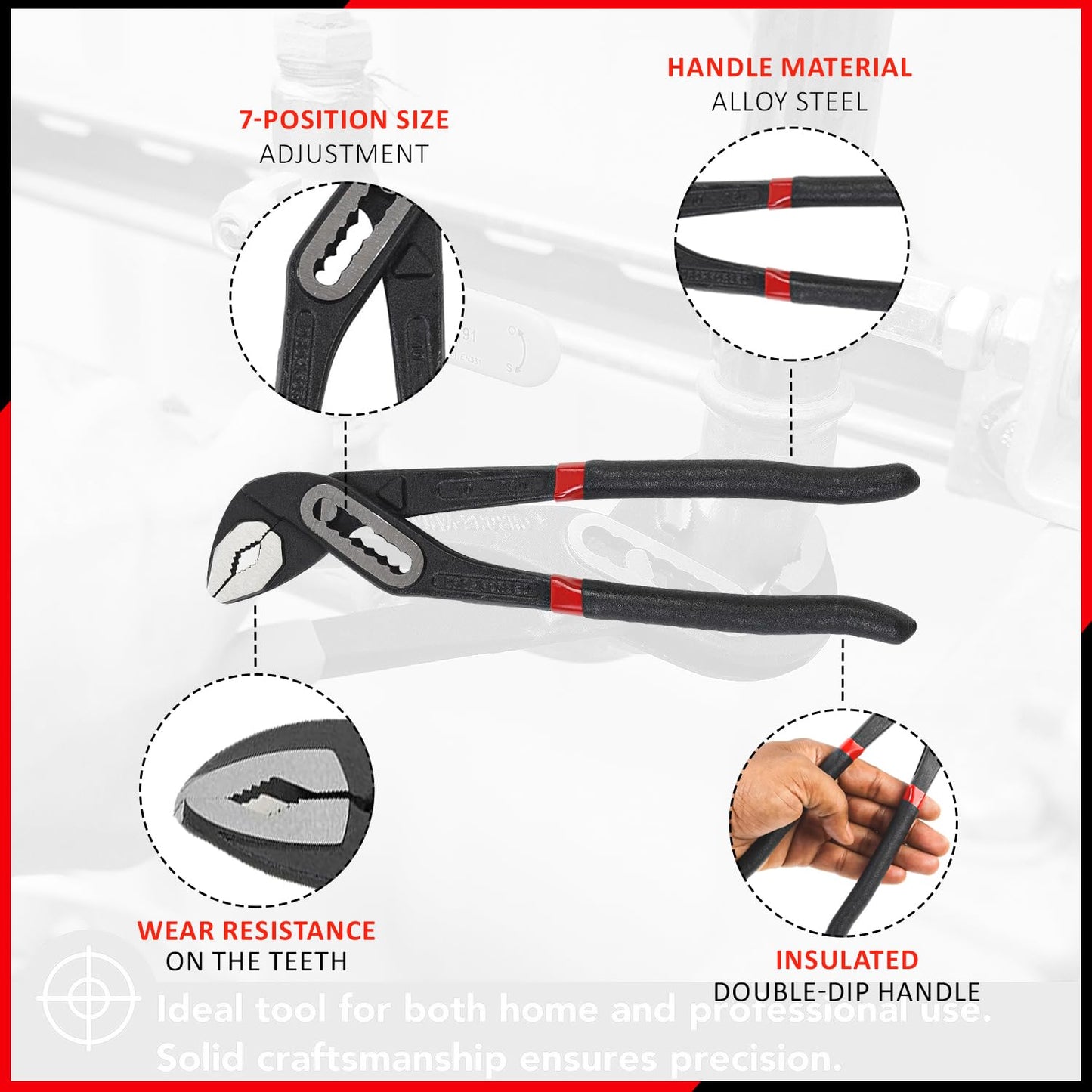 Spartan 250mm Water Pump Plier – Adjustable, Anti-Rust, High-Torque Grip