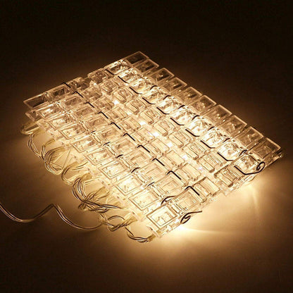 Lexton Photo Clips Battery String Light for Home Decoration (10 Clips,Warm White)