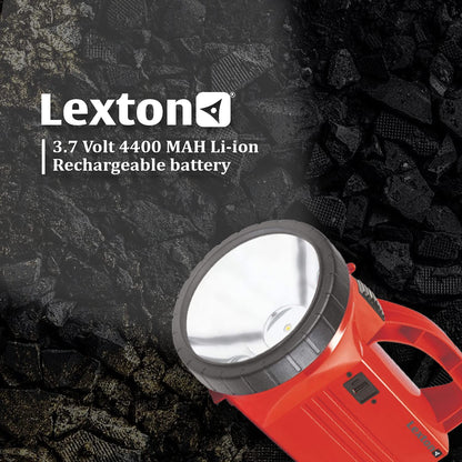 Lexton Thunder-R 5W Rechargeable Torch 4400mAh, Long Beam, Red, USB Kit