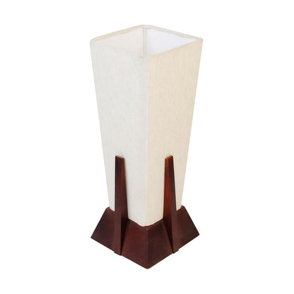 Lexton Wooden Pyramid Table Lamp (14-inch). Designed with a stylish pyramid-shaped wooden base, this lamp blends modern aesthetics with timeless charm, making it a perfect décor piece for bedrooms, living rooms, and office spaces.