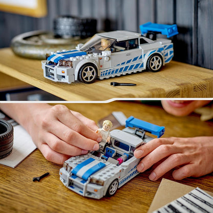 LEGO Speed Champions Nissan Skyline GT-R R34 76917 Race Car Set for Kids 9+ (Box Condition Damaged, Product Fine)
