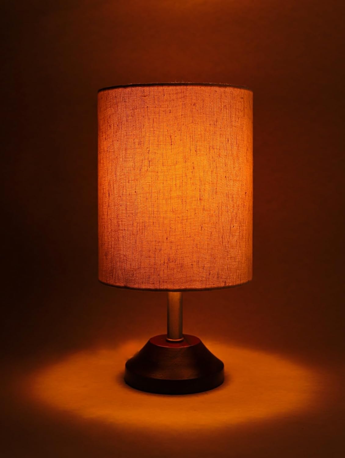 Lexton Wooden Round Table Lamp  Stylish wooden shade, ideal for bedroom, desk, or living room