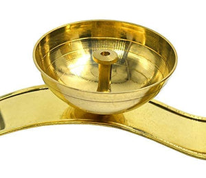 
                  
                    Klassic Decorative Brass Om Shape Oil Diya with Handle for Home, Temple, Office, Gifting & Decor for Pooja Room(6 Inch X 3 Inch), Gold, Medium
                  
                