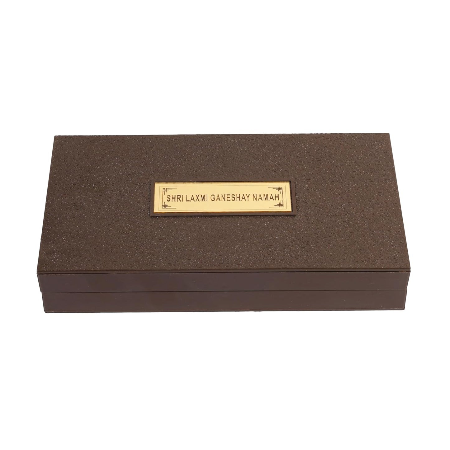 Klassic Lakshmi Ganesh Pooja Box with Shubh Labh & Gold Plated Temple Frame
