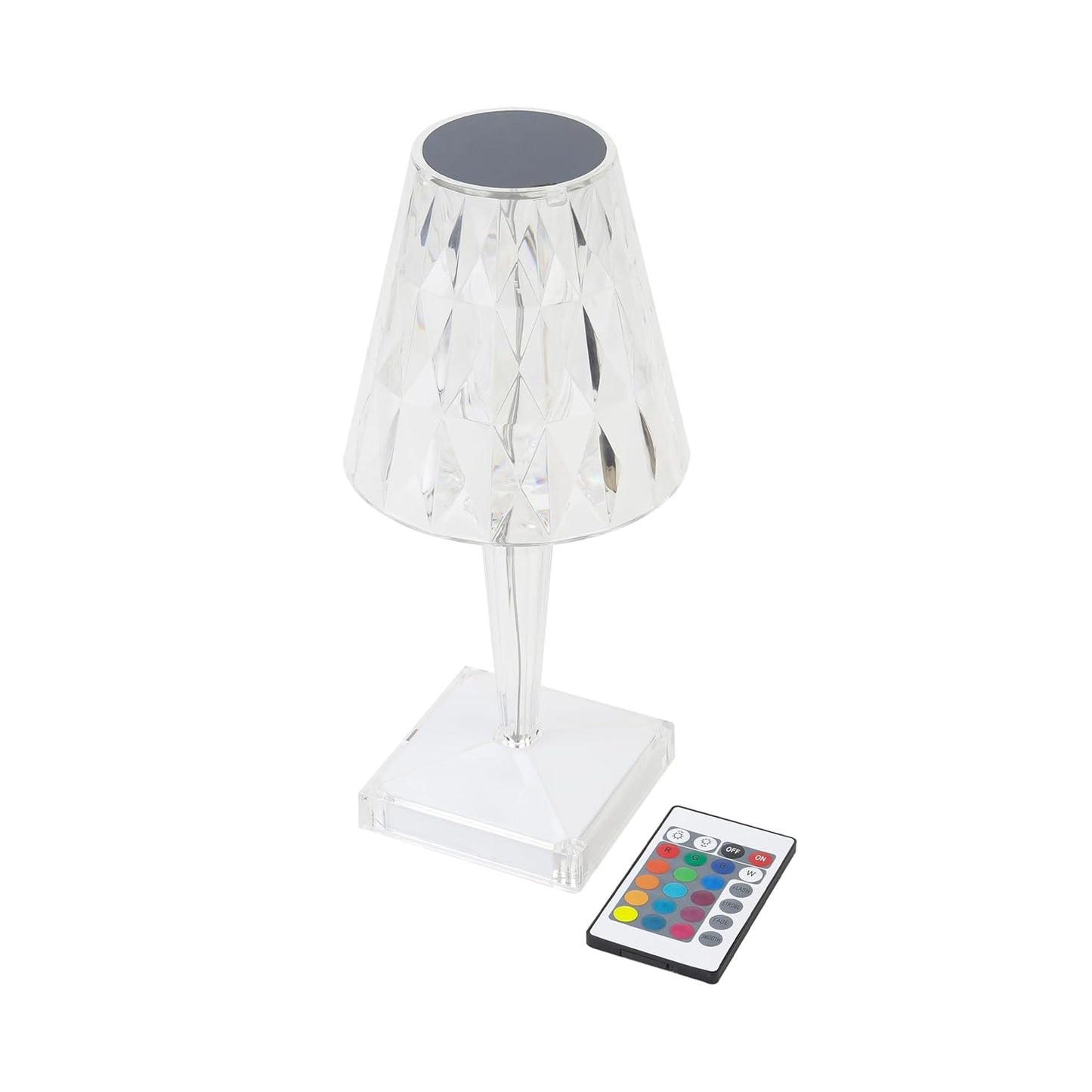 Lexton Diamond Shape Rechargeable Table Lamp (RGB, Touch Control)