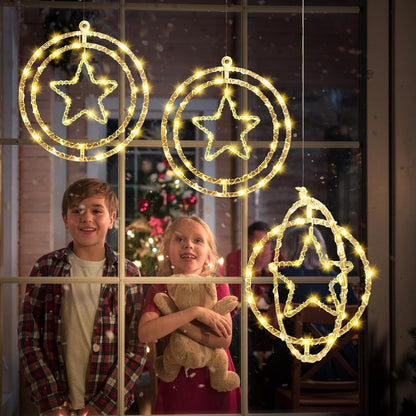 Lexton Star Ring LED Hanging Light, Warm White Decor for Home & Balcony