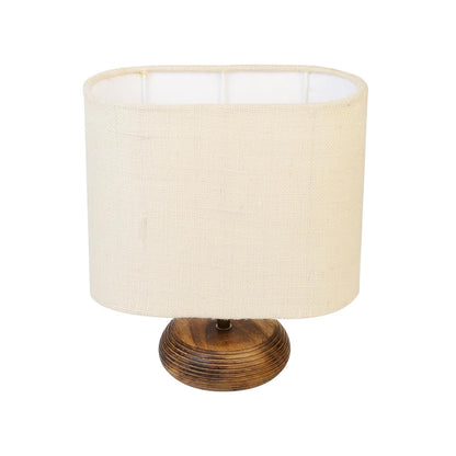 Lexton White Jute Table Lamp with Wood Base
