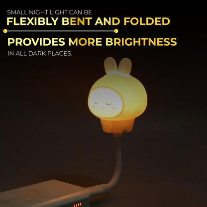 Lexton Cute Rabbit LED Night Light | USB Plug-in Kids Lamp