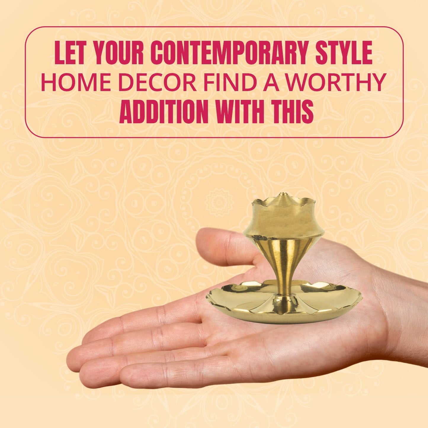 Klassic Brass Agarbatti Stand with Ash Catcher (Gold), Medium