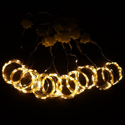 Lexton 3M Copper Curtain Fairy Lights, 300 LED Warm White String Lights with Remote & USB Power