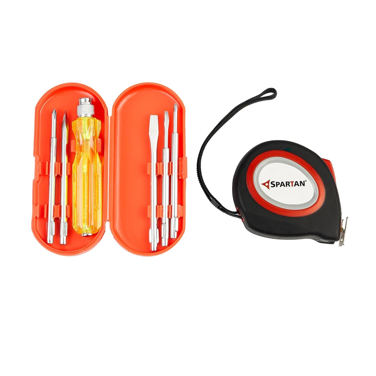 Spartan 5 in 1 Screwdriver Kit with 5m Steel Measuring Tape | Tool Combo Set