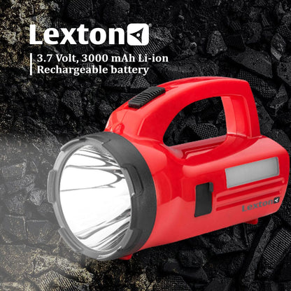 Lexton Tigor 5W Torch 3000mAh, USB Rechargeable, Long Beam, Red, Kit