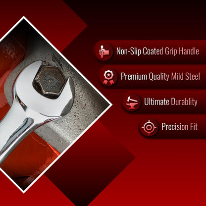 Spartan 8 Pc Hand Tool Set with Double Open End Spanners, Claw Hammer and Combination Plier for Household Repair Tasks