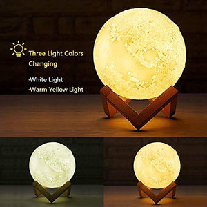 
                  
                    Lexton Moon Night Light Lamp, Touch Control, Adjustable Brightness, Seamless Lunar Moonlight Lamp with Stand with USB & Adapter for Bedrooms (13cm, 3Mode)
                  
                