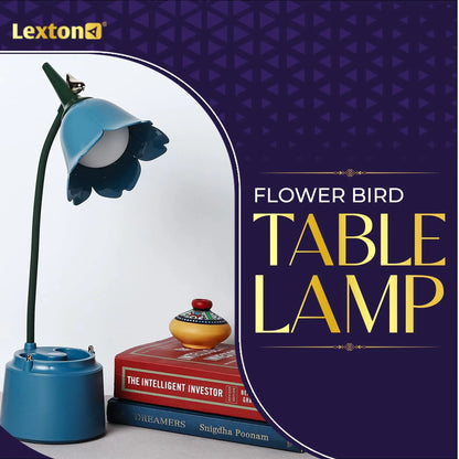 Lexton Flower Bird Table Lamp – USB Rechargeable, 3 Color Modes. iCraft by Eagle