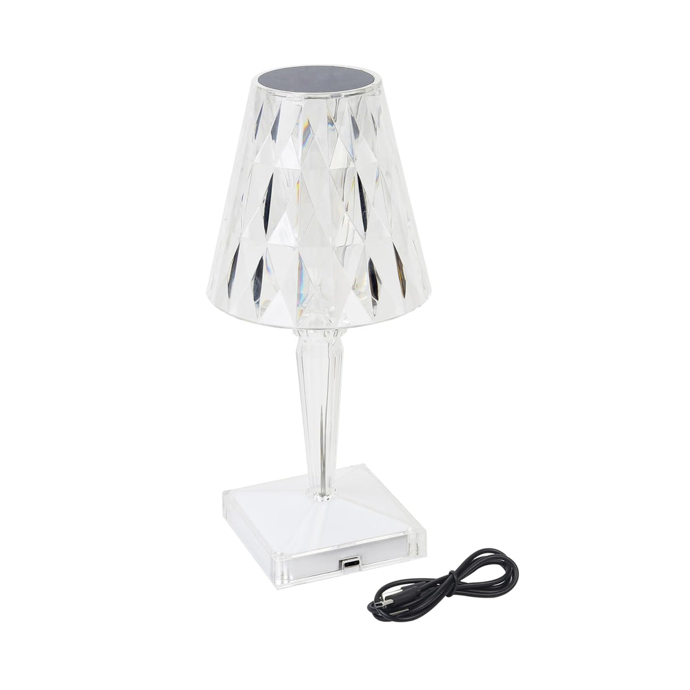 
                  
                    Lexton Diamond Shape Rechargeable Table Lamp | RGB Color Changing Light | Touch Control | Acrylic | Modern Style | Suitable for Bedroom, Office, Bar, Wedding (Pack of 1, White)
                  
                