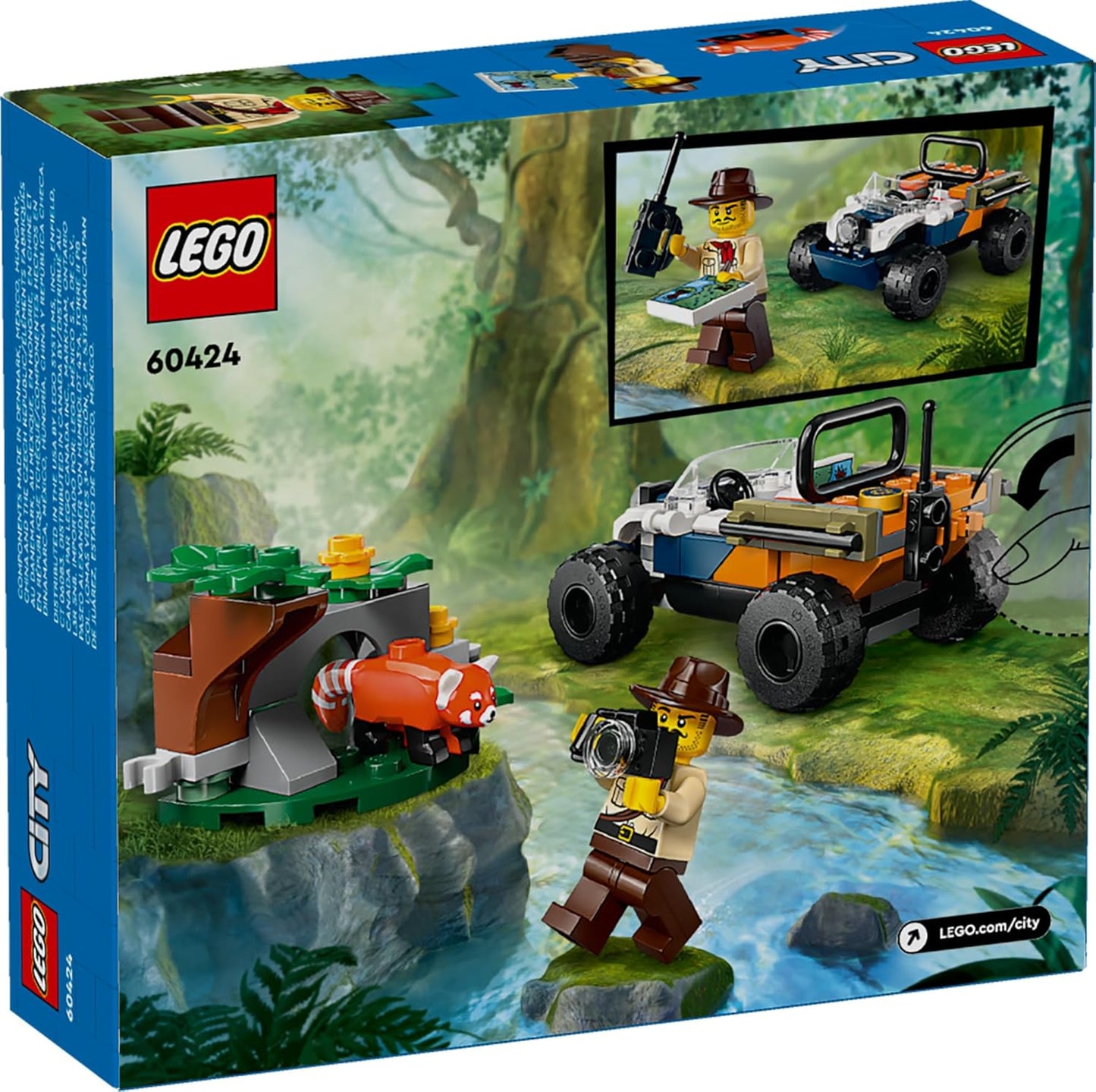LEGO City Jungle Explorer ATV Red Panda Mission Toy 60424 for Kids (Box Condition Damaged, Product Fine)