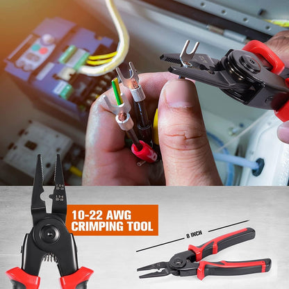 Spartan 5 in 1 multifunctional Pliers Hand Tool Kit With 5 Interchangeable Heads Special For Electricians Combination Lineman Pliers, Cable Cutting, Wire Stripping, Crimping Tools, Sheet Metal Shear