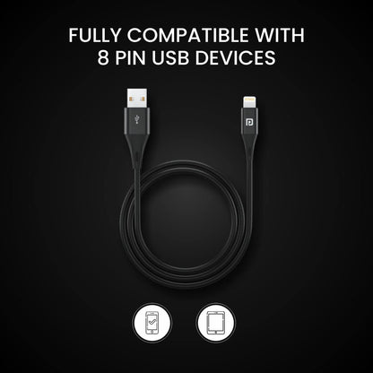 Portronics Lightning Cable 2 A 1 m Konnect B+  (Compatible with Smartphones, Laptop, Headphones, Camera, Black, One Cable)