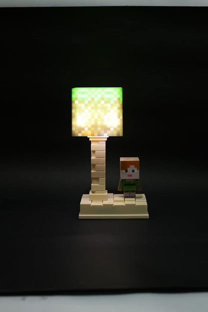 Lexton 7-Inch Minecraft Cartoon LED Table Lamp | Rechargeable Kids Night & Study Light