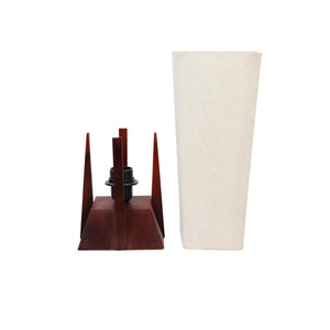 
                  
                    Lexton Wooden 'Pyramid' Table LED/CFL Lamp for Bedroom & Living Room (14 Inch, Wood, Without Bulb, Pack of 1) |Bedside Table Lamp Side Table Lamps for Home Decoration Office Side Lamp
                  
                
