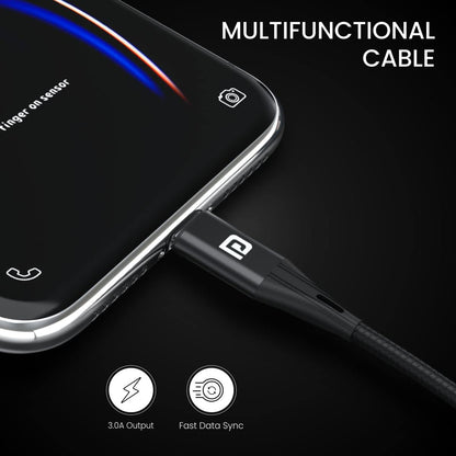 Portronics Lightning Cable 2 A 1 m Konnect B+  (Compatible with Smartphones, Laptop, Headphones, Camera, Black, One Cable)