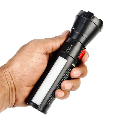 Lexton Comet 1W Torch 1200mAh, Type-C Fast Charge, Dual Mode, 5H Backup, Black