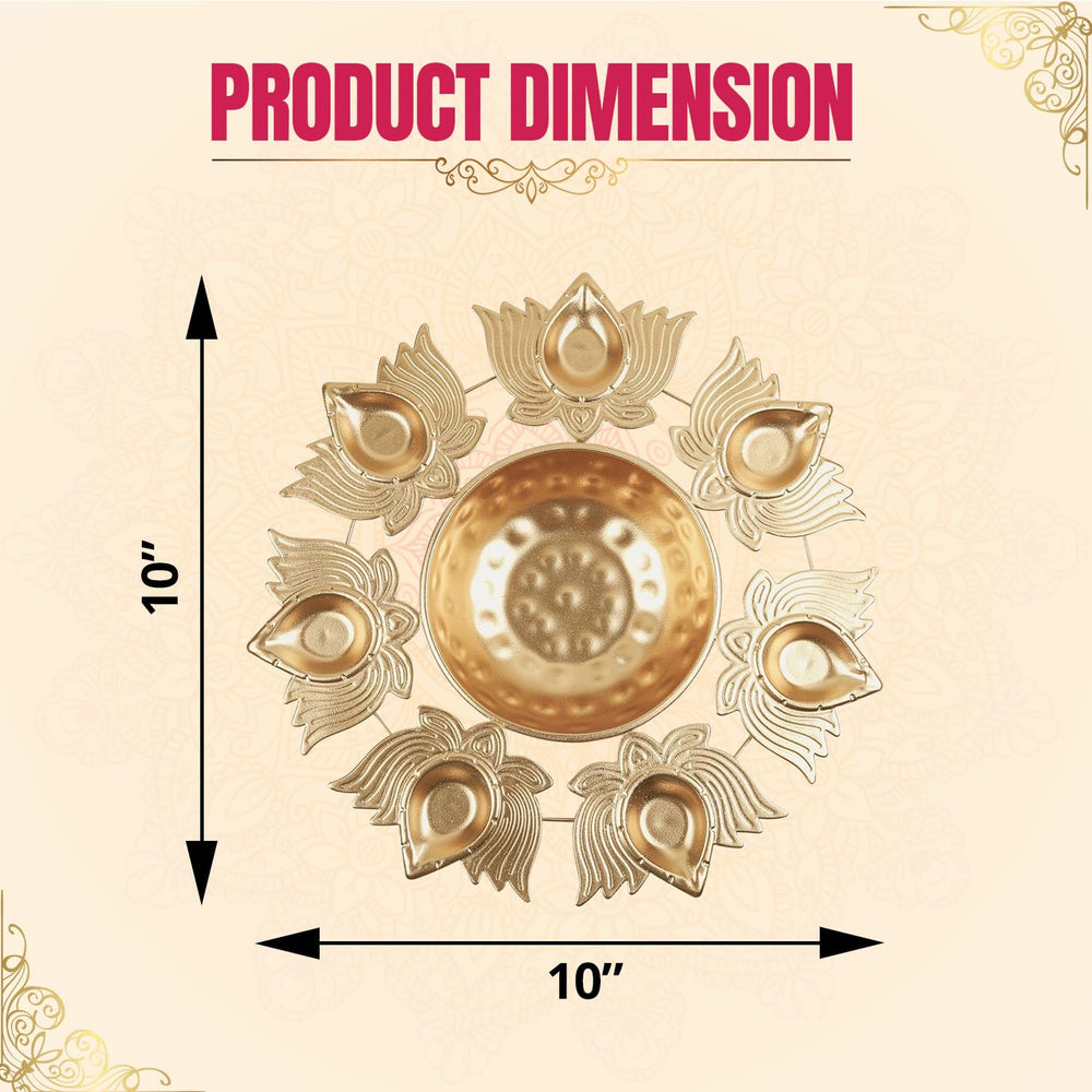 
                  
                    Klassic Unique and Antique 7 Lotus Diya Shape Urli Bowl | Metal, Perfect for Home Decor and a Unique Gift for Diwali, Housewarming, and Festive Celebrations (Golden, Pack of 1)
                  
                