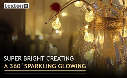 Lexton 16 Decorative Rattan Balls – Warm White Festival Lights