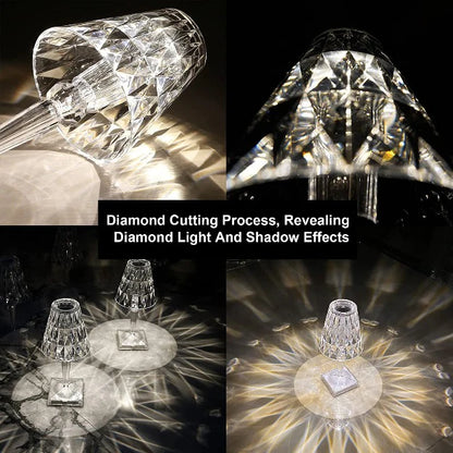 Lexton Diamond Shape Rechargeable Table Lamp (RGB, Touch Control)