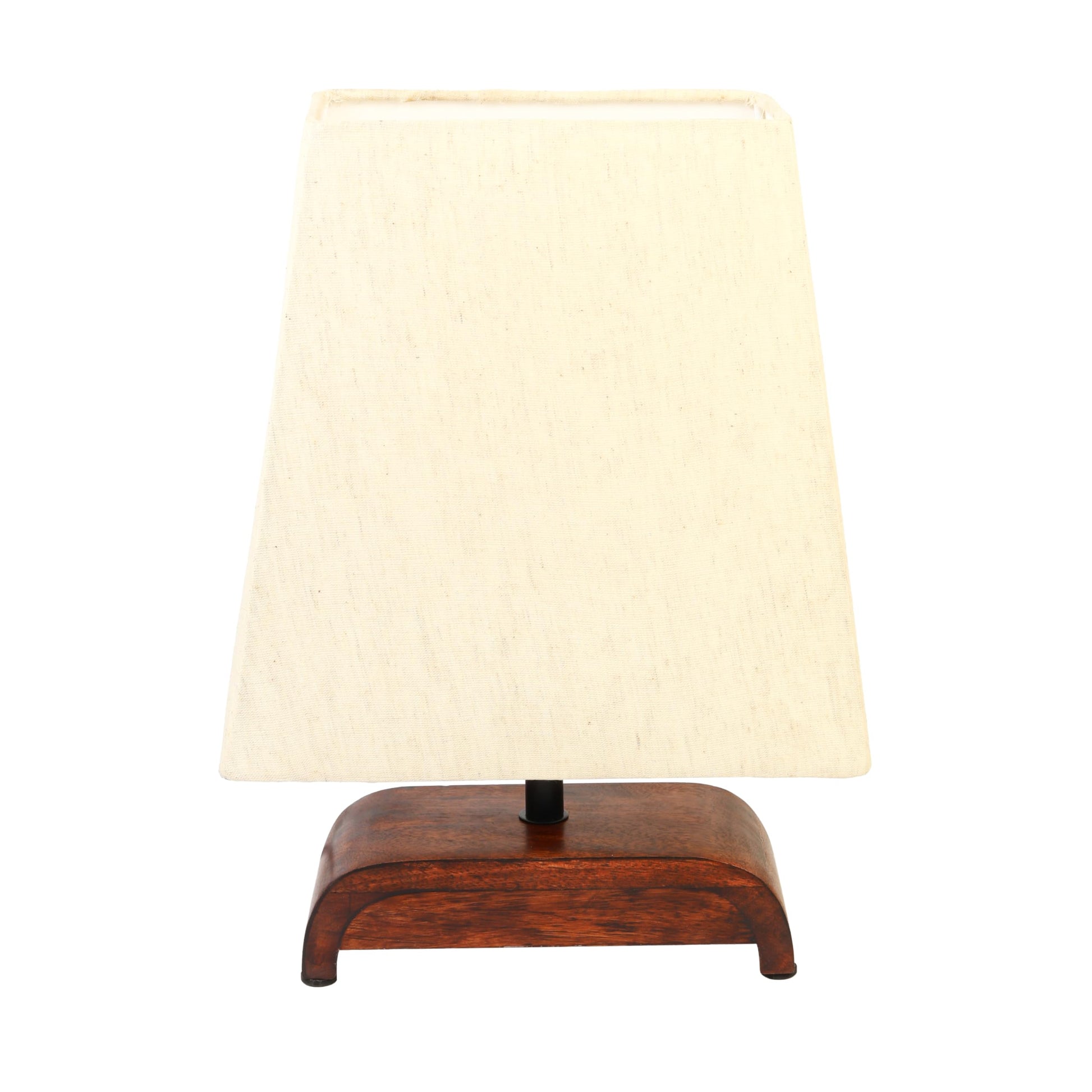 Trapezoid Shape Table Lamp with Wooden Base