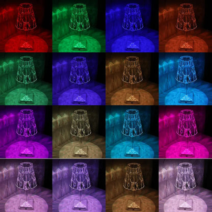 Lexton Diamond Shape Rechargeable Table Lamp (RGB, Touch Control)