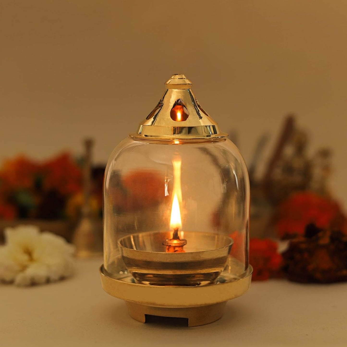Klassic Prabha Akhand Diya with Borosilicate Glass Shade