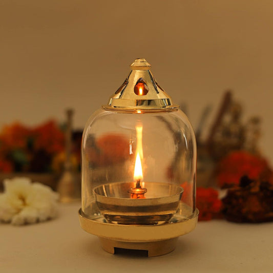 Klassic Prabha Akhand Diya with Borosilicate Glass Shade