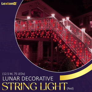 
                  
                    Lexton Lunar Decorative String Light/Fairy Light | 12.5 Meter, 75 LEDs | Plug Sourced | Suitable for Home & Outdoor Decoration, Diwali, Christmas, Wedding, Party, Lawn (Pack of 1)
                  
                