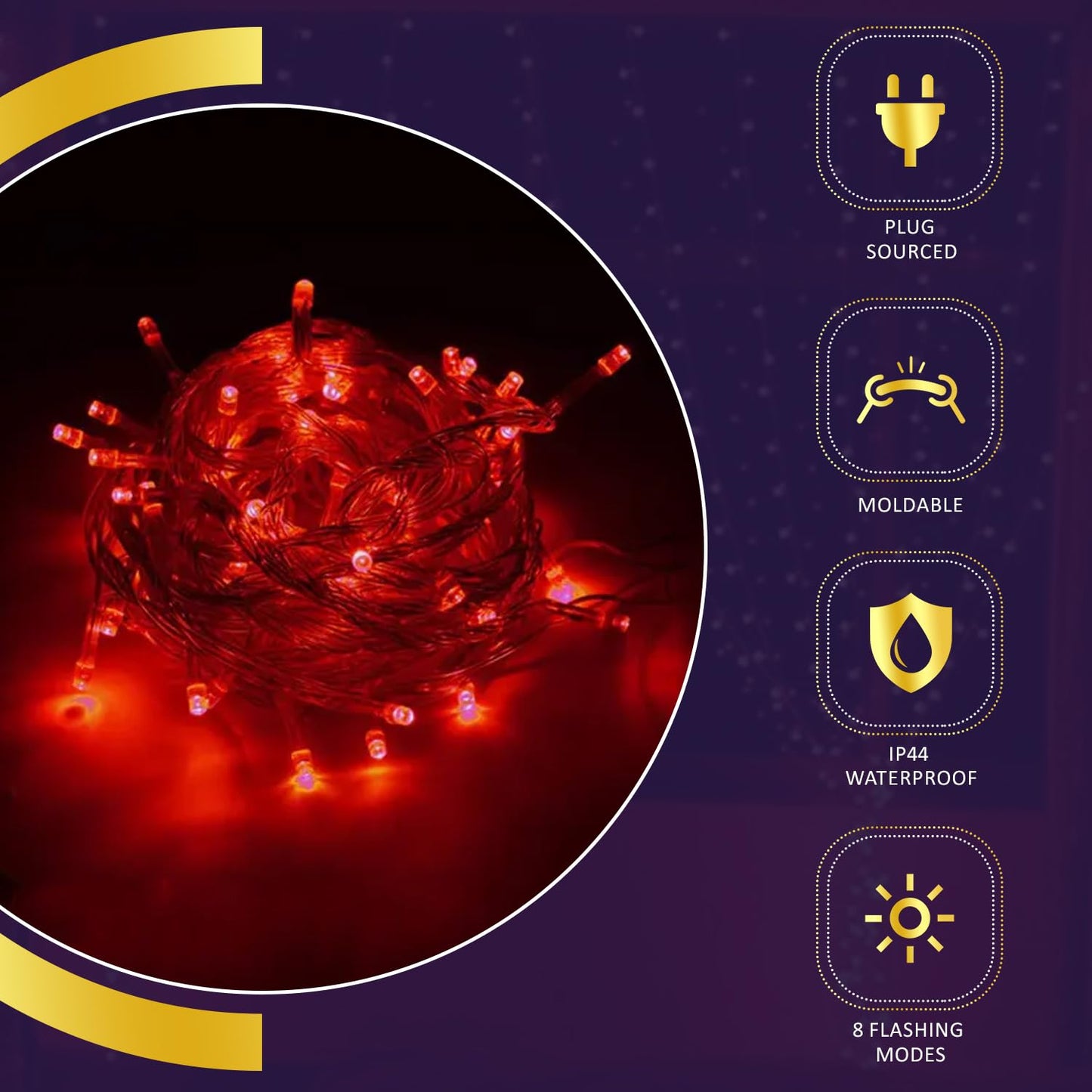 Lexton 40 LED Red Pixel Fairy String Lights