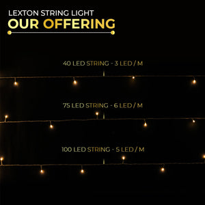 
                  
                    Lexton Lunar Decorative String Light/Fairy Light | 12.5 Meter, 75 LEDs | Plug Sourced | Suitable for Home & Outdoor Decoration, Diwali, Christmas, Wedding, Party, Lawn (Pack of 1)
                  
                