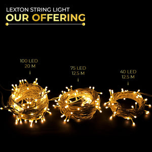 
                  
                    Lexton Lunar Decorative String Light/Fairy Light | 12.5 Meter, 75 LEDs | Plug Sourced | Suitable for Home & Outdoor Decoration, Diwali, Christmas, Wedding, Party, Lawn (Pack of 1)
                  
                