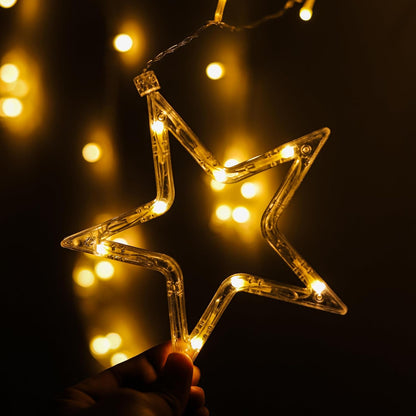 Lexton 2.6M Star Moon Curtain Lights – 100 LED Warm White