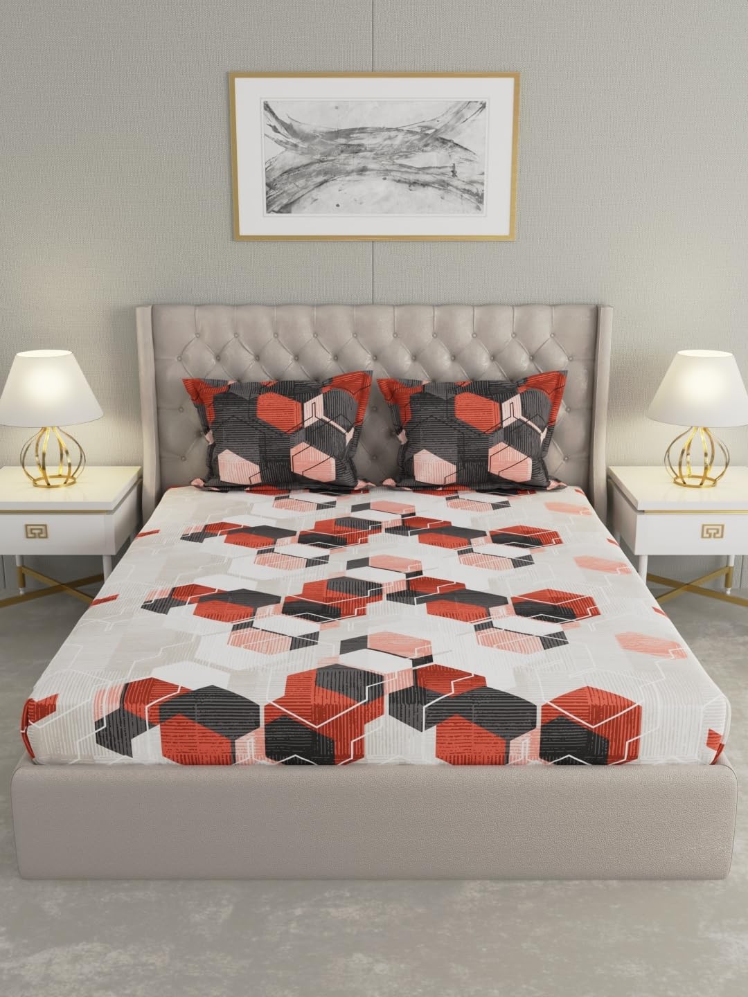 Raymond Home Camphor 144TC Queen Size One Doube Bed Sheet with Two Pillow Cover