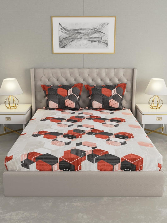 Raymond Home Camphor 144TC Queen Size One Doube Bed Sheet with Two Pillow Cover