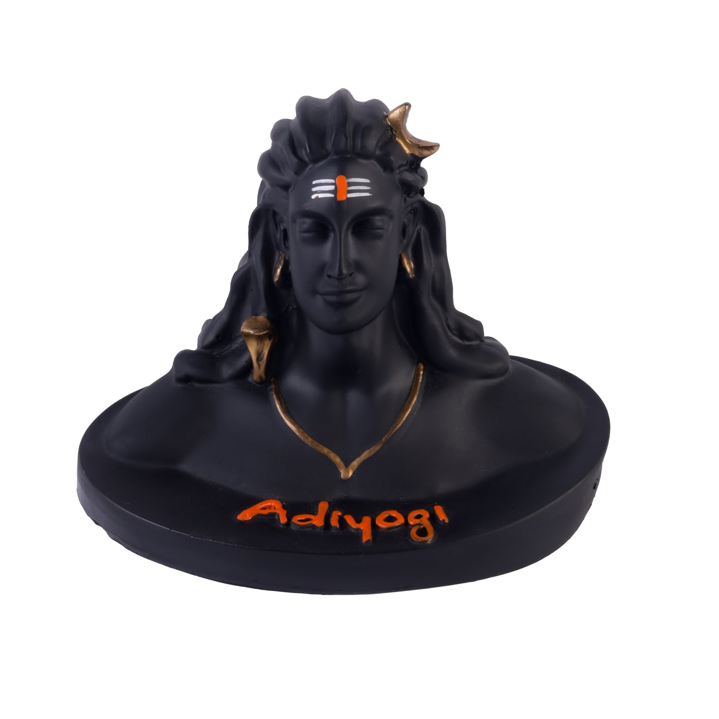 Klassic 4.7 Inch Black Adiyogi Shiva Idol with Golden Accents for Mandir, Meditation Room & Desk