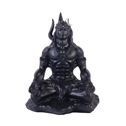 Klassic 4 Inch Black Meditating Lord Shiva Idol for Mandir, Meditation Room