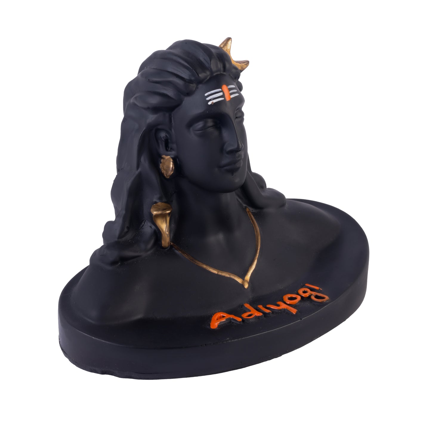 Klassic 4.7 Inch Black Adiyogi Shiva Idol with Golden Accents for Mandir, Meditation Room & Desk