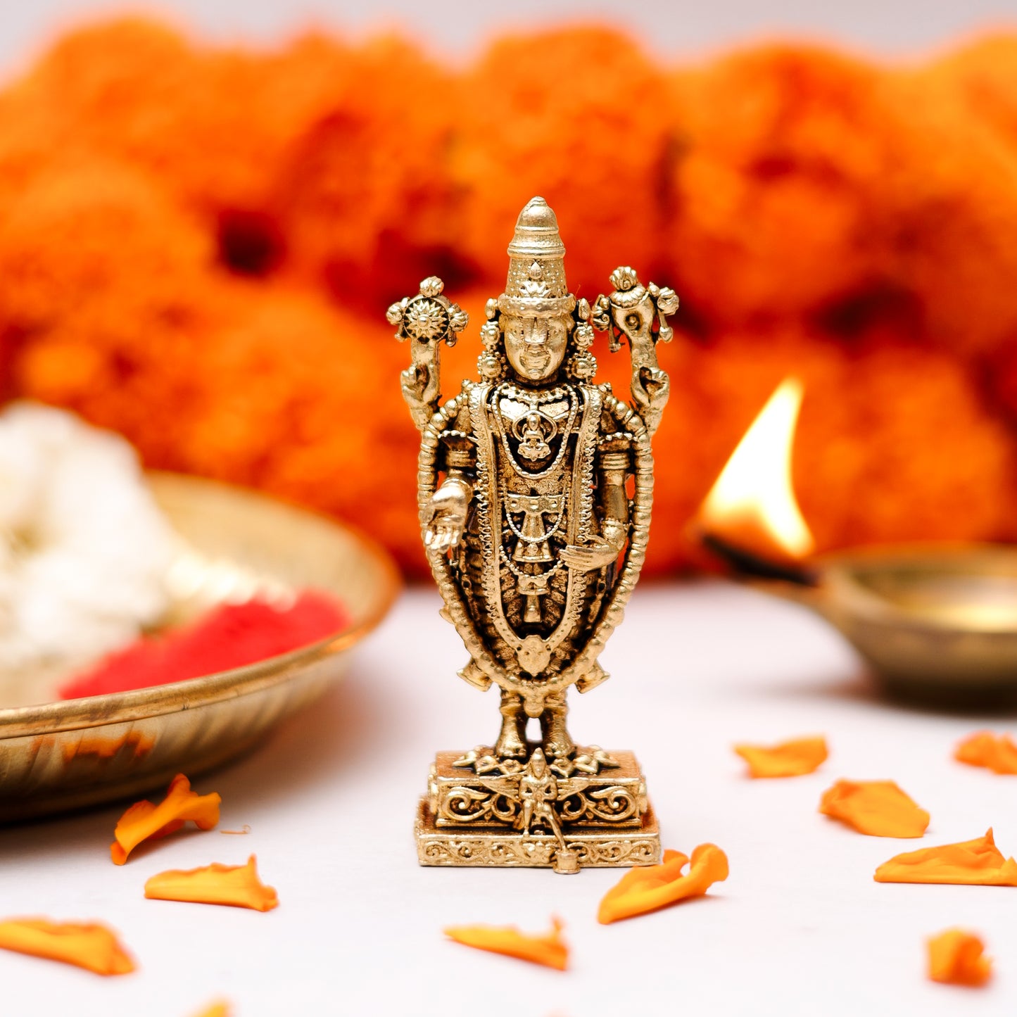 Klassic 3 Inch Brass Tirupati Balaji Idol for Mandir