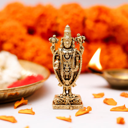 Klassic 3 Inch Brass Tirupati Balaji Idol for Mandir