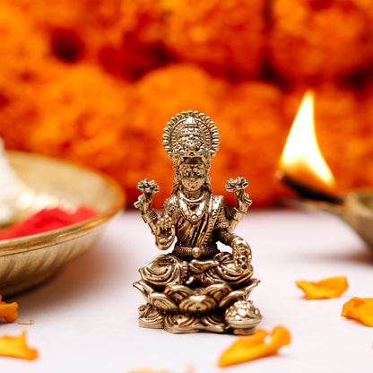 Klassic 1.7 Inch Brass Maa Lakshmi Idol for Home Temple