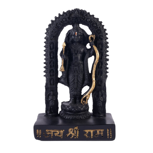 Klassic 6.5 Inch Black Lord Ram Idol with Decorative Arch for Mandir, Pooja Room & Office Desk