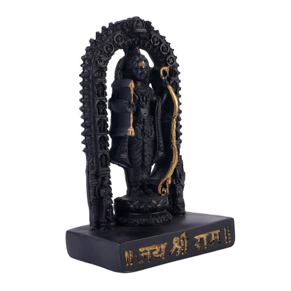 Klassic 6.5 Inch Black Lord Ram Idol with Decorative Arch for Mandir, Pooja Room & Office Desk